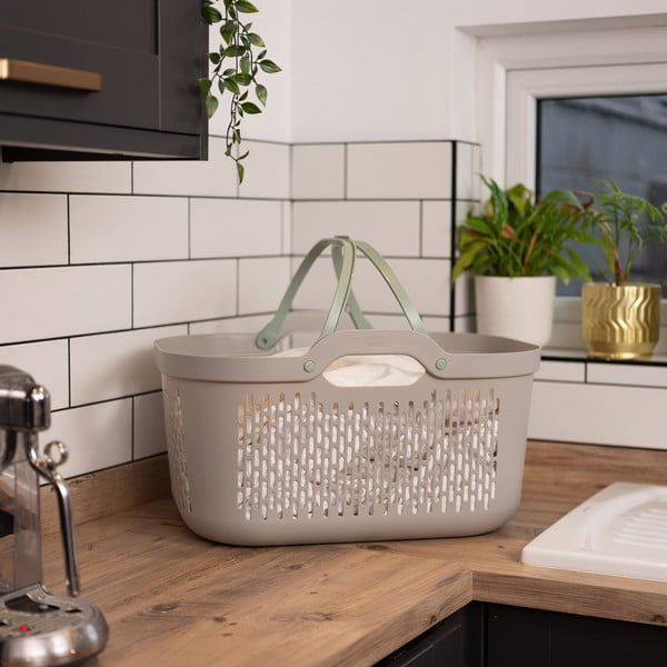 Világosbarna műanyag szennyeskosár 45 l Signature – Addis-image-2