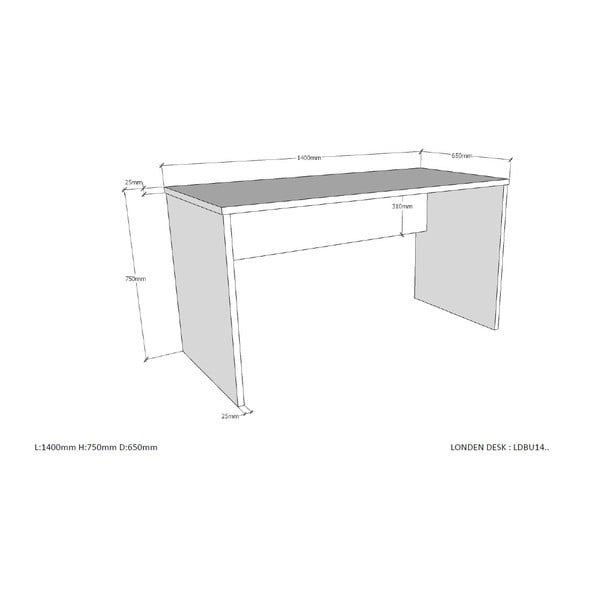 London fehér gyerek íróasztal - Vipack-image-3
