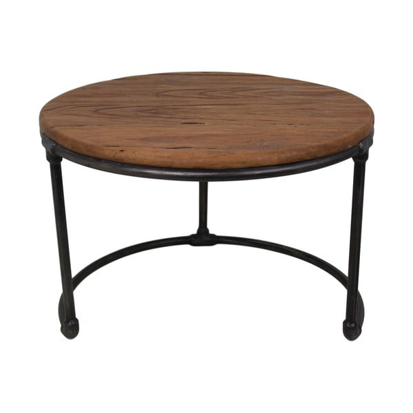 Kisasztal teakfa asztallappal, ⌀ 60 cm - HSM collection