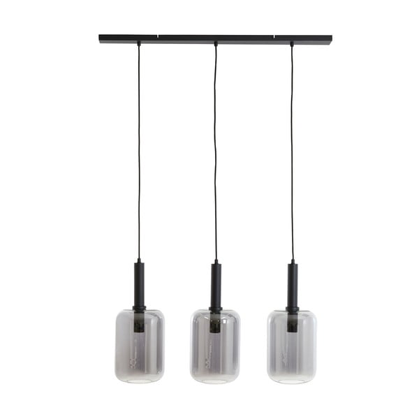 Fekete mennyezeti lámpa üveg búrával 100x22 cm Lekar – Light & Living-image-3