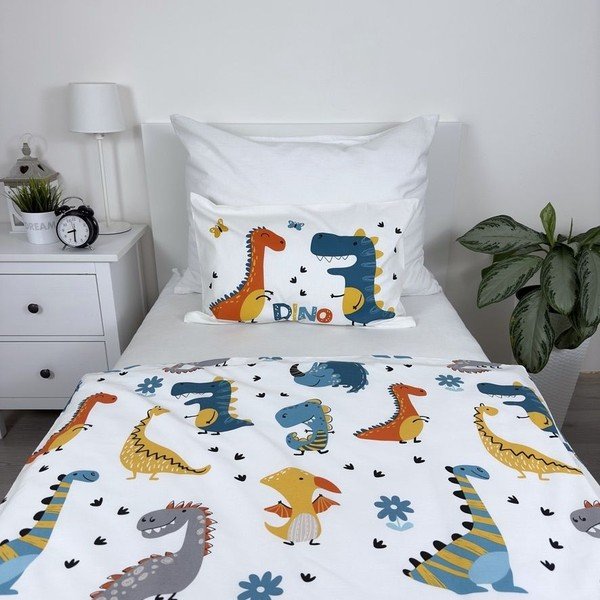 Pamut gyerek ágyneműhuzat babaágyhoz 100x135 cm Dino World – Jerry Fabrics-image-1