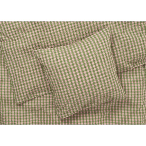 Zöld-rózsaszín egyszemélyes krepp ágyneműhuzat 140x200 cm Bæk&Bølge – JUNA-image-2