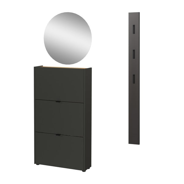 Antracitszürke előszoba bútor 101x200x22 cm Ameca – Germania