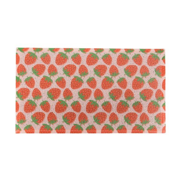 PVC lábtörlő 40x70 cm Pink Strawberry – Artsy Doormats