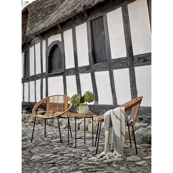 Natúr színű műrattan kétszemélyes kerti lounge szett Dudine – Bloomingville-image-1