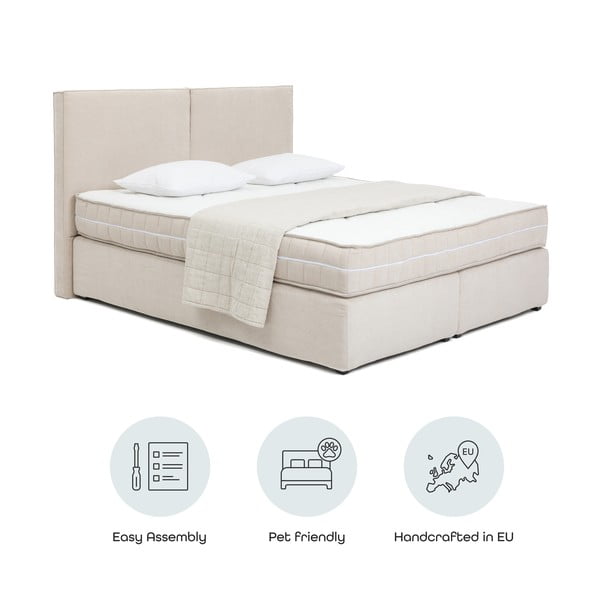 Bézs boxspring ágy 160x200 cm Olia Bold – Bonami Selection-image-4