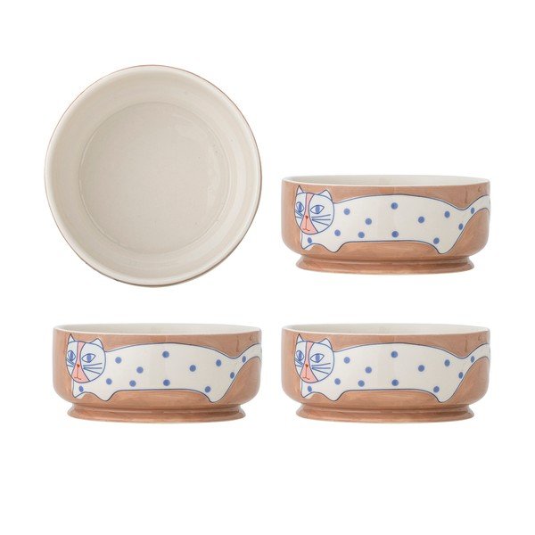 Világosbarna kőedény tálka szett 4 db-os Missy – Bloomingville