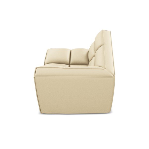 Krémszínű bőrutánzat kanapé modul Kalai – Makamii-image-3