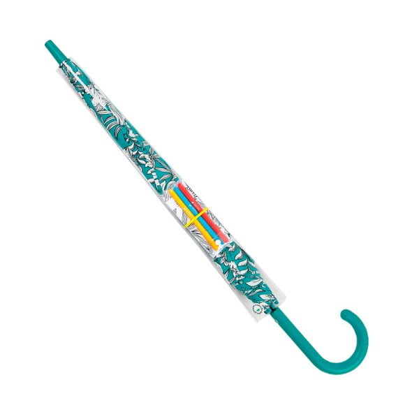 Coloring kifesthető esernyő türkiz részletekkel és 3 vízálló filctollal, ⌀ 122 cm - Ambiance