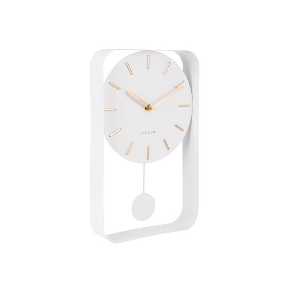 Charm fehér ingás falióra, magasság 32,5 cm - Karlsson-image-2