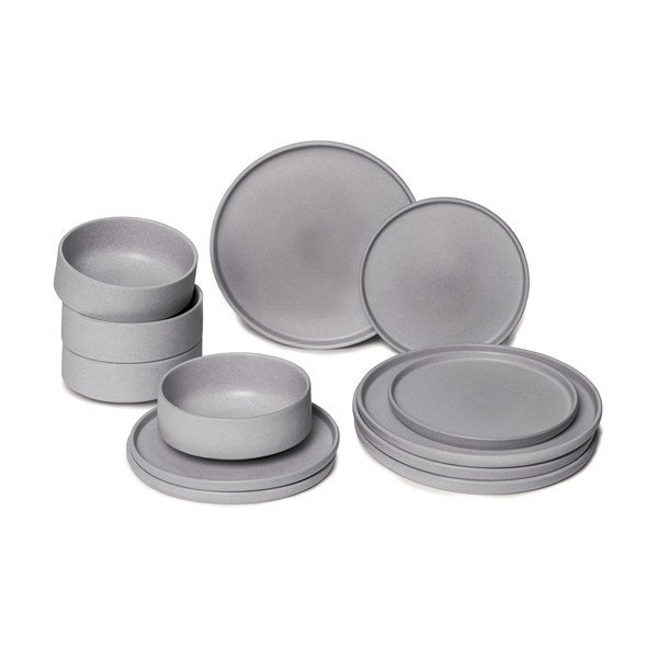 Malia 12 db-os szürke agyagkerámia étkészlet - Bonami selection