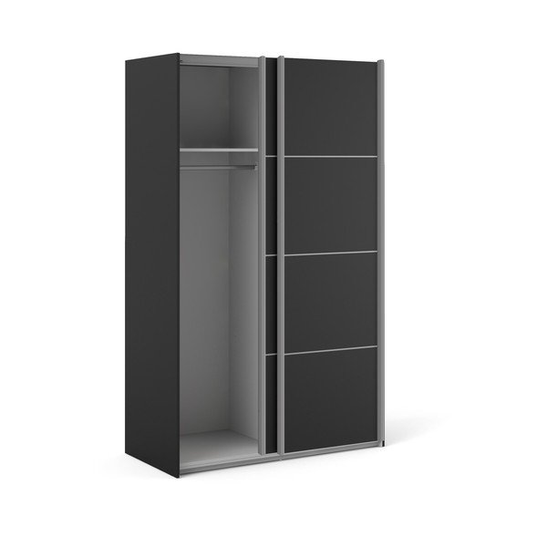 Verona fekete ruhásszekrény, 122 x 202 cm - Tvilum-image-2