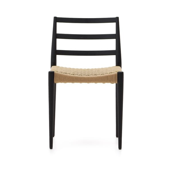 Fekete-natúr színű tölgyfa étkezőszék szett 2 db-os Analy – Kave Home-image-3