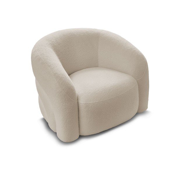 Bézs forgó buklé fotel Elina – Bobochic Paris-image-4
