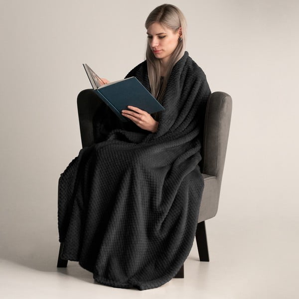 Henry fekete mikroszálas takaró, 150 x 200 cm - DecoKing-image-1