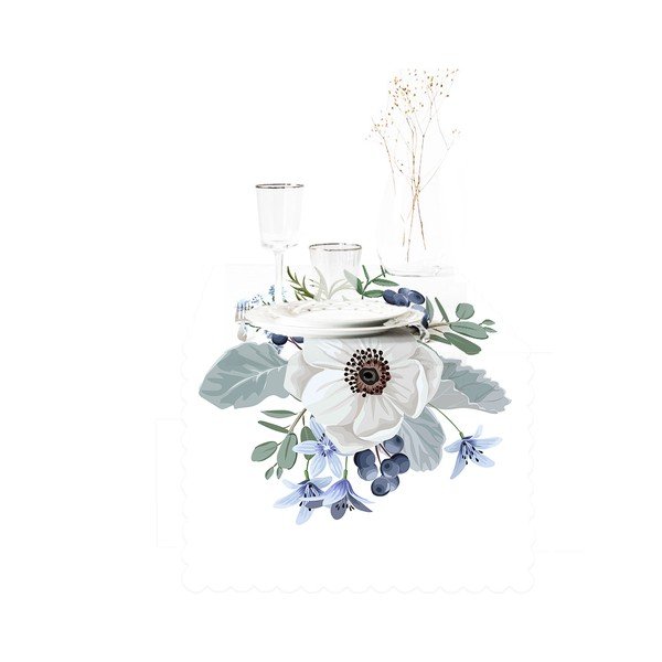 Asztali futó 40x130 cm Blue Rose – Minimalist Cushion Covers-image-2