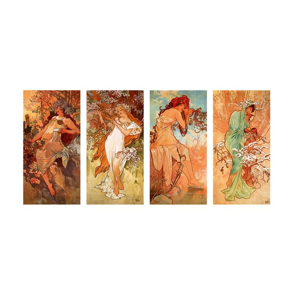 Pory Roku másolat, 80 x 40 cm - Alfons Mucha