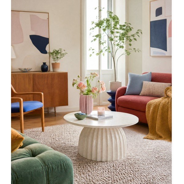 Fém kerek tárolóasztal ø 70 cm Veglia – Light & Living-image-3