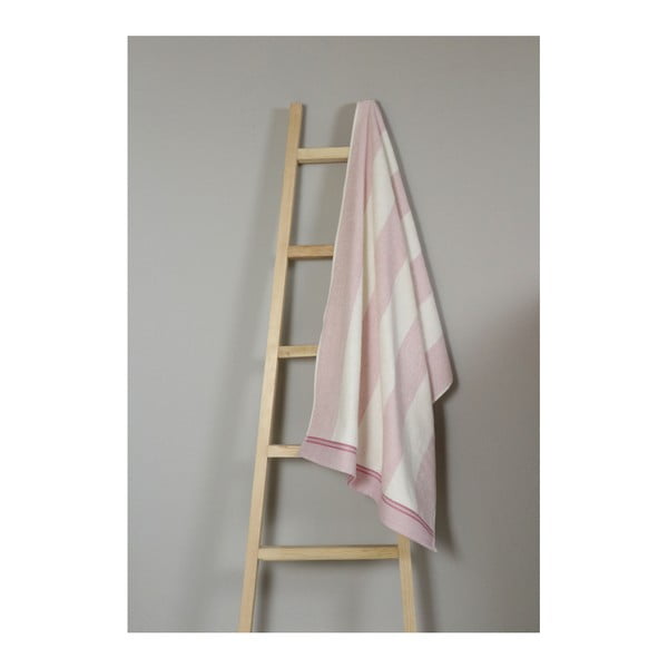 Bath rózsaszín-fehér pamut törölköző, 70 x 135 cm - My Home Plus