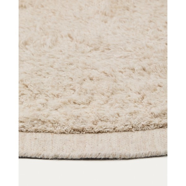 Krémszínű kézi szövésű gyapjú kerek szőnyeg ø 200 cm Marely – Kave Home-image-4