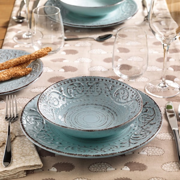 Világoskék agyagkerámia mélytányér ø 24 cm Serendipity – Brandani-image-1