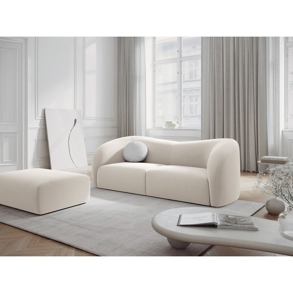Fehér bársony kanapé 197 cm Santi – Interieurs 86-image-1