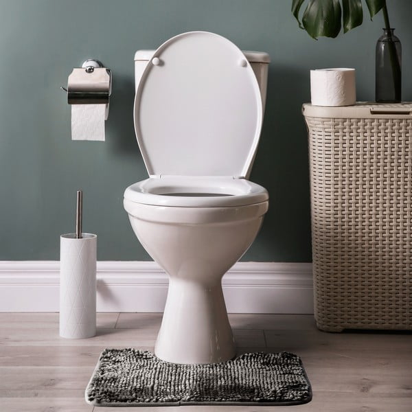 Sötétszürke fürdőszobai kilépő szett 2 db-os WC-hez 80x50 cm Bati – Restilo-image-2