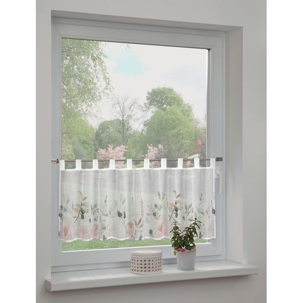 Fehér fényáteresztő függöny 135x45 cm Floral – Sehlbach-image-1