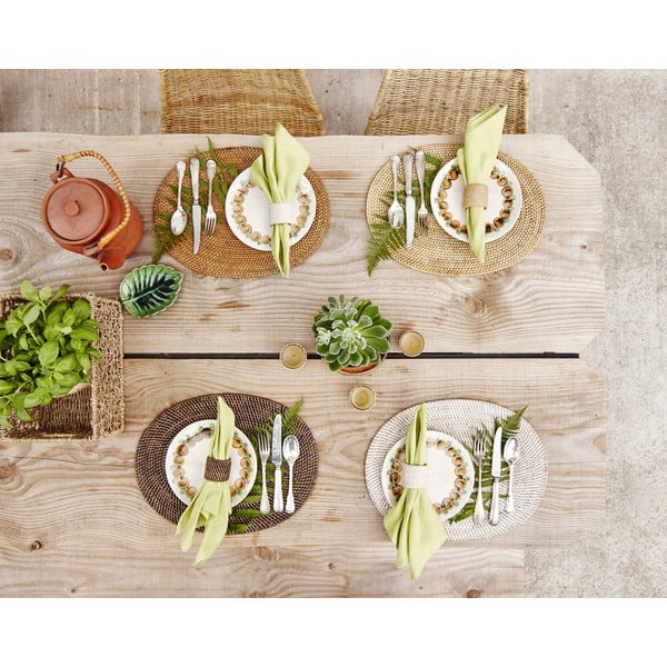 Fehér rattan tányéralátét, 30 x 40 cm - Tiseco Home Studio-image-1