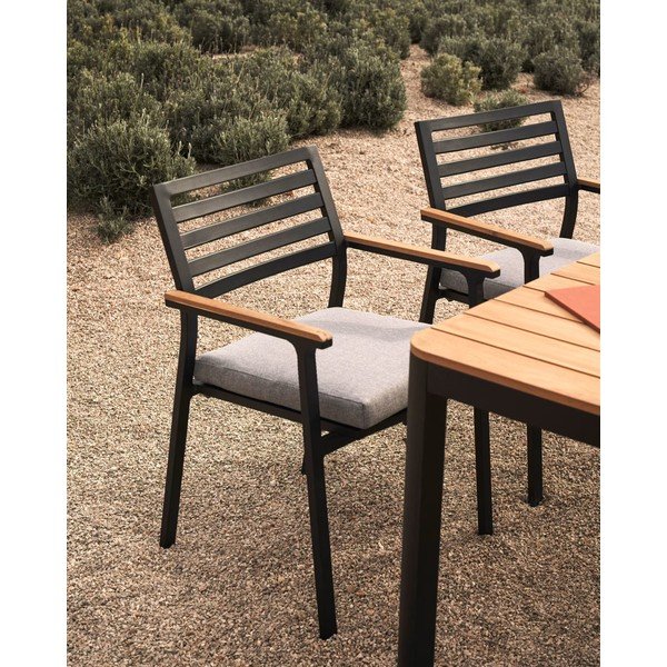 Fekete fém kerti szék Bona – Kave Home-image-1