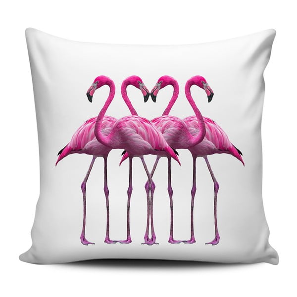 Home de Bleu Pink Flamingo Friends rózseszín-fehér díszpárna, 43 x 43 cm - Kate Louise