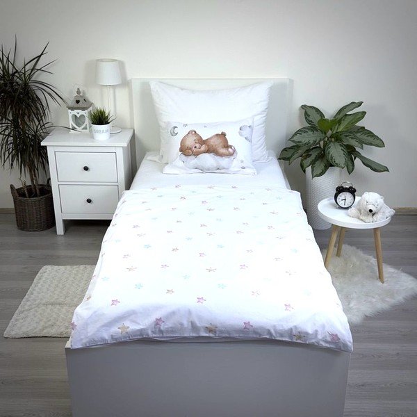Pamut gyerek ágyneműhuzat babaágyhoz 100x135 cm Teddy "Moon" – Jerry Fabrics-image-3