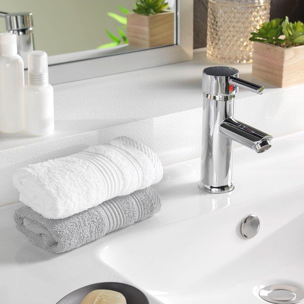 Fehér frottír pamut törölköző 30x50 cm Tendresse – douceur d'intérieur-image-1