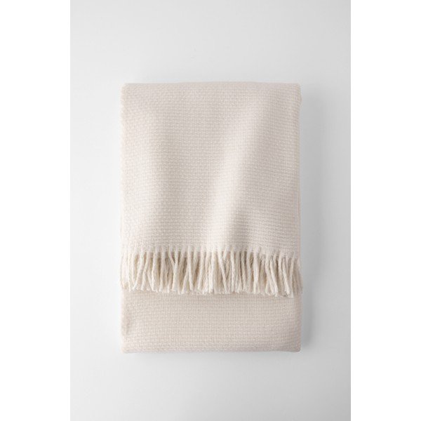Zen krémszínű pamutkeverék pléd, 140 x 180 cm - Euromant
