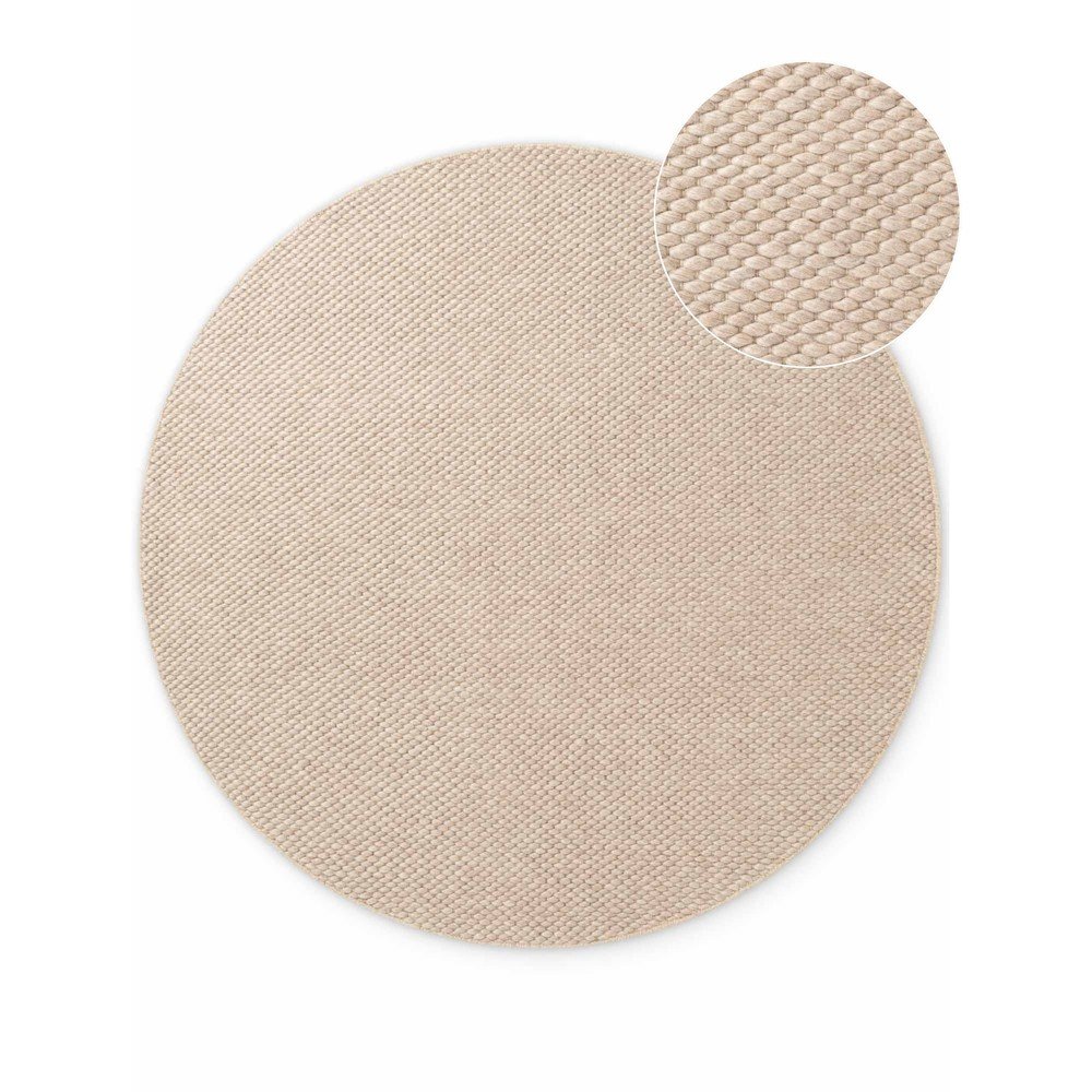 Bézs kézi szövésű gyapjú kerek szőnyeg ø 160 cm Lyon Beans – Elle Decoration