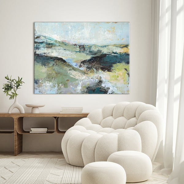 Kép kézzel festett részletekkel 118x90 cm Green Mountain   – Malerifabrikken-image-1