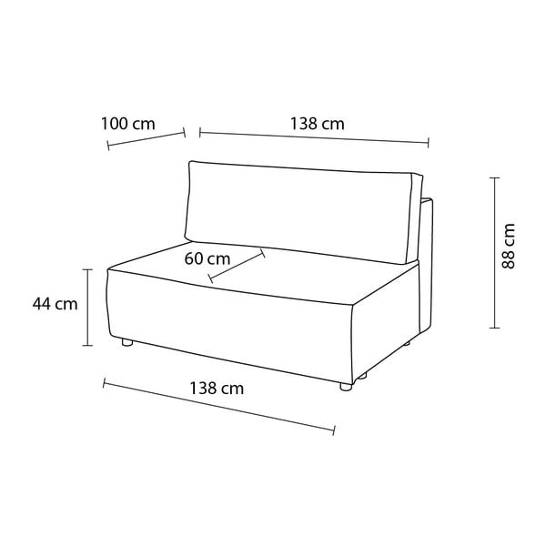 Téglavörös kordbársony kanapé modul (középső rész) Nihad modular – Bobochic Paris-image-4