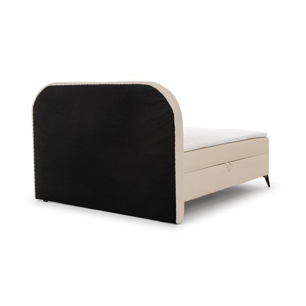 Bézs ágyneműtartós boxspring ágy 160x200 cm Ornes – Ropez-image-4