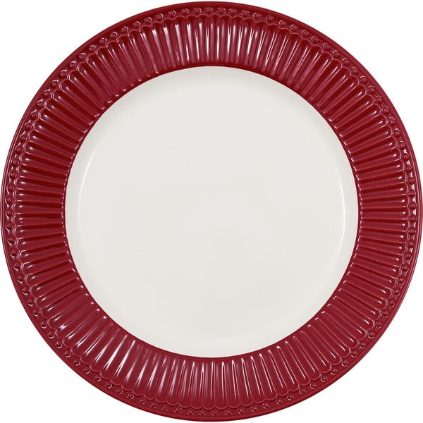 Piros és fehér kőedény tányér ø 26.5 cm Alice - Green Gate