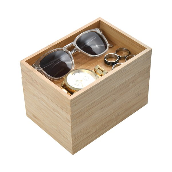 Natúr színű bambusz fürdőszobai rendszerező kozmetikumokhoz Isalys – MSV-image-1