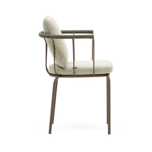 Zöld-bézs fém kerti szék Salguer – Kave Home-image-3