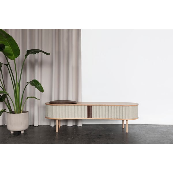 Bézs-natúr színű TV-állvány tölgyfa dekorral 140x40 cm Audacious – UMAGE-image-1