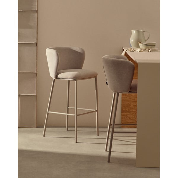 Bézs bárszék (ülésmagasság 75 cm) Ciselia – Kave Home-image-1