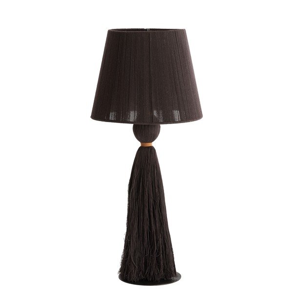 Sötétbarna asztali lámpa textil búrával (magasság 58 cm) Espino – Light & Living