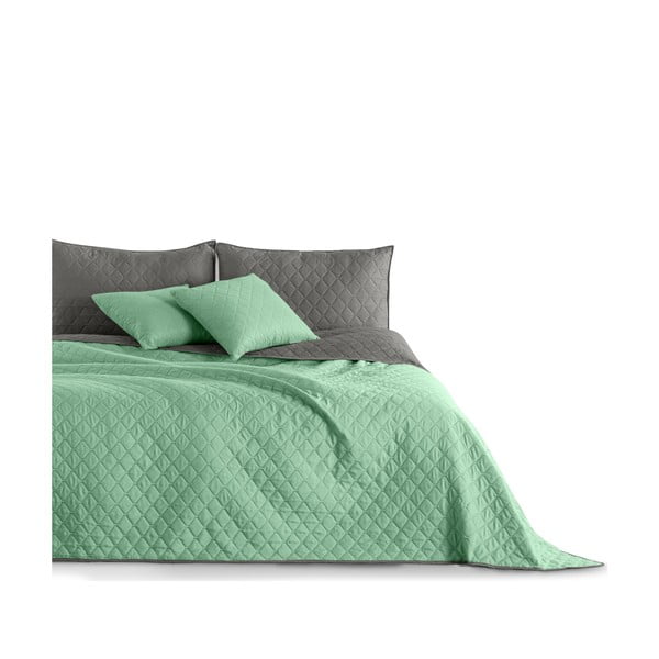 Axel zöld-szürke kétoldalas mikroszálas ágytakaró, 170 x 270 cm - DecoKing