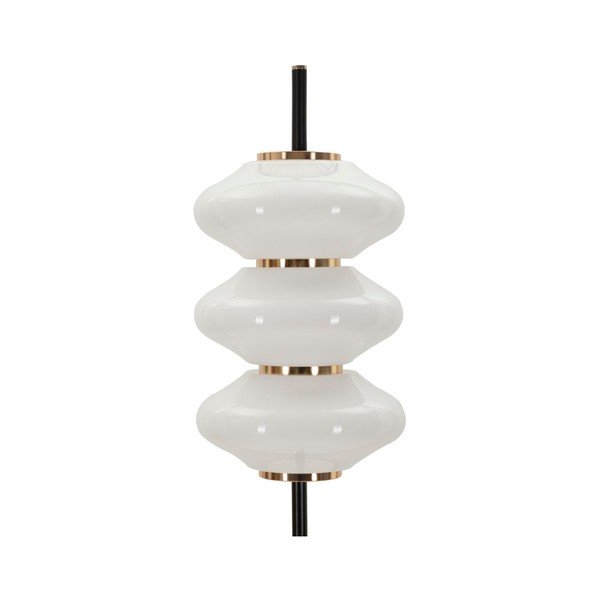 Fehér-fekete állólámpa üveg búrával (magasság 168 cm) Vintage – Mauro Ferretti-image-2