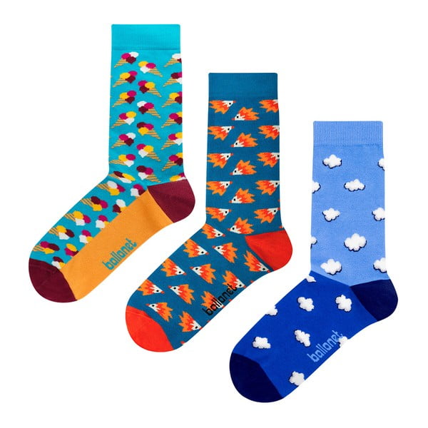 Novelty Blue 3 pár zokni ajándékcsomagolásban, méret 41 - 46 - Ballonet Socks