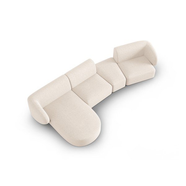 Bézs zsenília sarokkanapé (bal oldali-heverő résszel) Paolo – Milo Casa-image-1