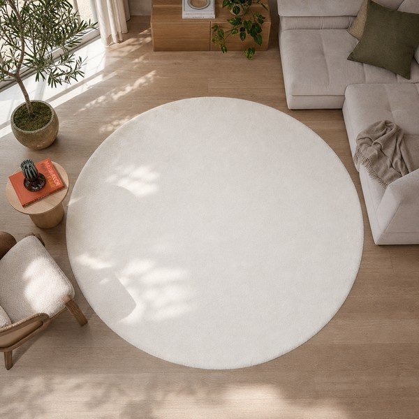 Fox Liso fehér szőnyeg, ø 120 cm - Universal-image-4