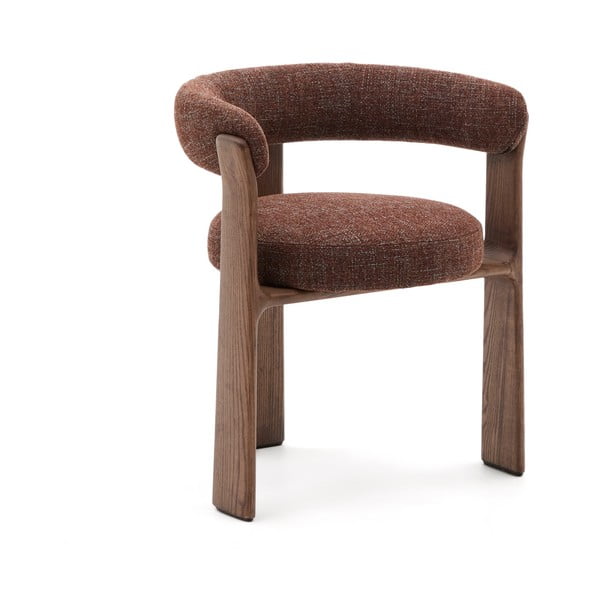 Barna kőrisfa karfás étkezőfotel Granite – Kave Home